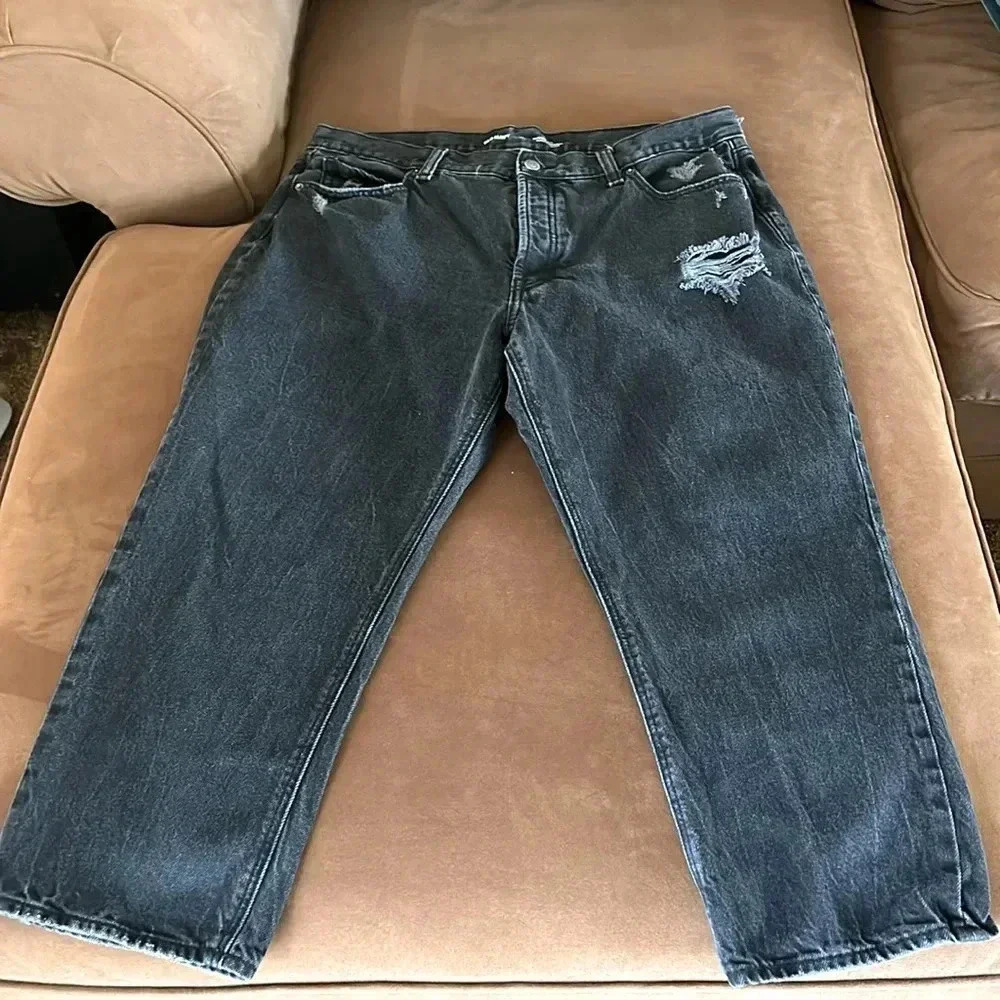 Old Navy High Rise Slouchy Straight Black denim Jeans